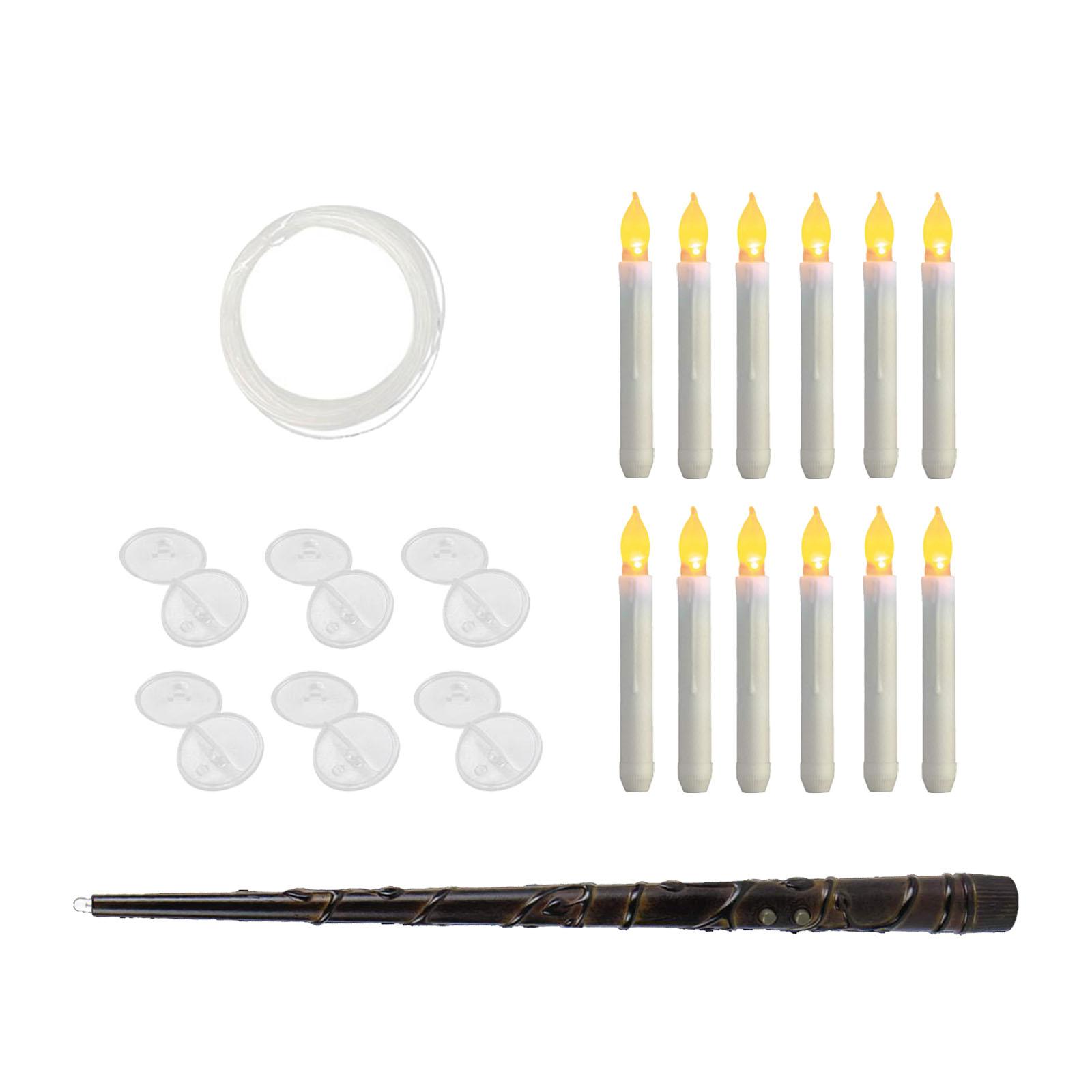 Magideal - Velas Flotantes Para Colgar En La Ventana, Velas Versátiles Con Control Remoto, Luz Parpadeante Cálida Para Regalo De Cumpleaños, Decoración De Fiesta 12 Piezas Amarillas B