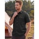 thumbnail image 4 of INSPIRE CHIC Camisa de Hombre de Manga Corta con Botones y Bolsillos Dobles en el Pecho S Negro, 4 of 5