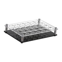 Magideal - Estante Para Copas De Vino, Taza De Café, Estante Para Tazas De Agua, Organizador De Exhibición Independiente Para Barware, Soporte Para Tazas De Cóct , 24 Hoyos Negro 24 Agujeros Negros