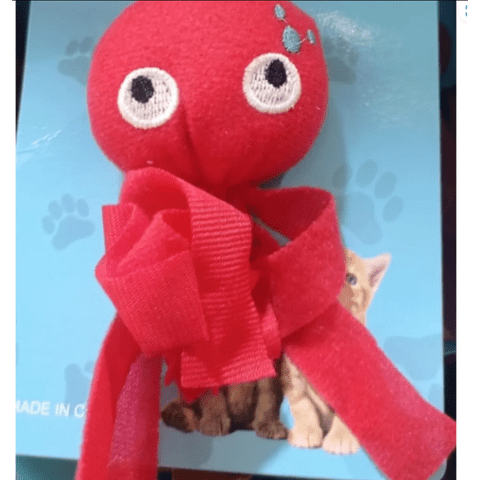 Genérico - Juguete De Pulpo Juguete Para Gatos Rojo