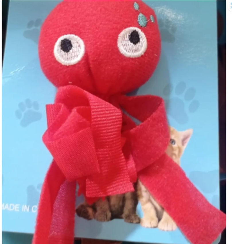 Genérico - Juguete De Pulpo Juguete Para Gatos Rojo