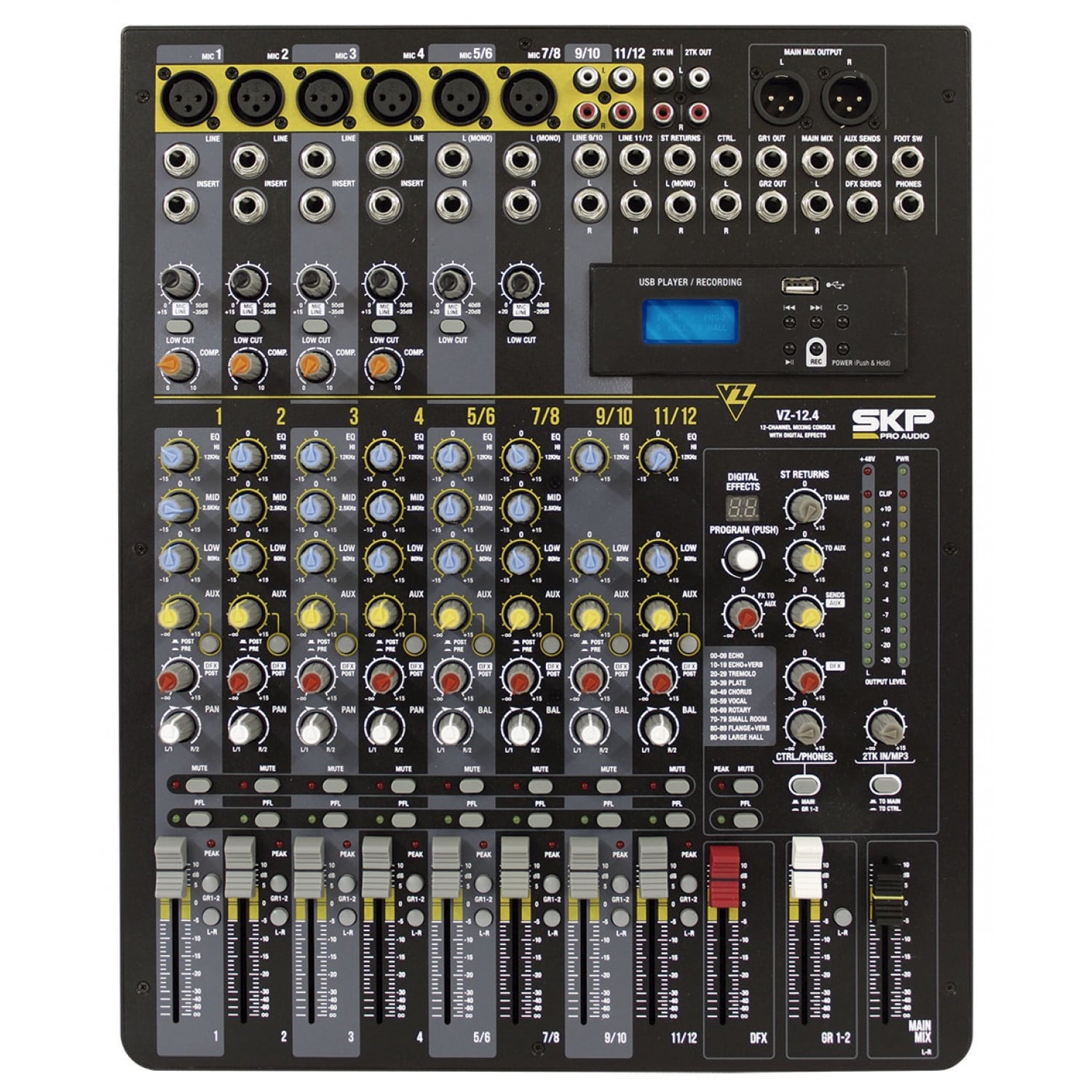 Mixer Analogo De 12 Canales Skp Vz-12.4