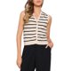 thumbnail image 1 of INSPIRE CHIC Chaleco de Suéter a Rayas para Mujer con Cuello en V y Botones Sin Mangas Top de Punto S Beige, 1 of 6