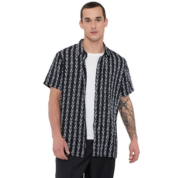 Guayabera Hombre Night Print Negro Corona