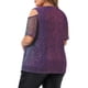 thumbnail image 3 of Agnes Orinda Blusas de Tallas Grandes para Mujeres con Lentejuelas Brillantes Hombro Descubierto Manga Corta Fiesta Blusas Básicas 4X Púrpura, 3 of 6