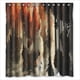 thumbnail image 1 of Cortina de ducha con estampado de paisajes conceptuales y ganchos, tamaño 66 x 72 pulgadas, 1 of 3