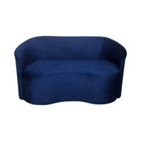 Diseños Valestrini - Sofa Curvo Felpa Azul Marino