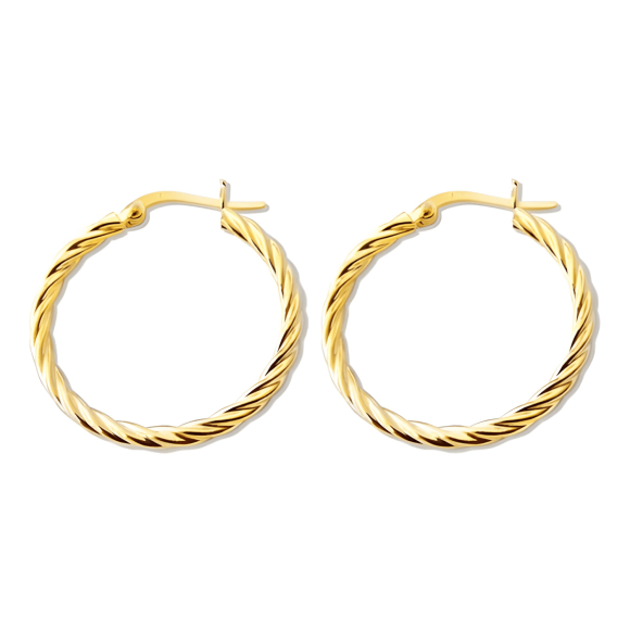 Argollas De Plata Baño De Oro Concon 30mm