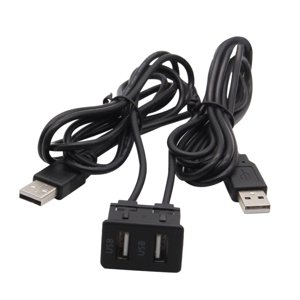 Bothyi - Cable De Extensión Usb Para Montaje Empotrado En Tablero De Coche, Panel De Tablero, Cable De Extensión Usb, Puerto Usb Dual