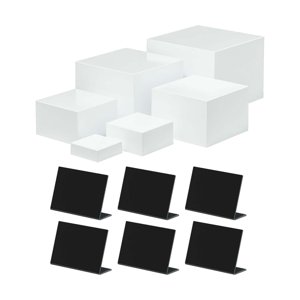 Magideal - 6 Cajas De Acrílico Para Exhibición De Alimentos, Expositores, Soportes Para Cupcakes, Soportes De Buffet Para Alimentos, Figuras De Acción, Muñecas,