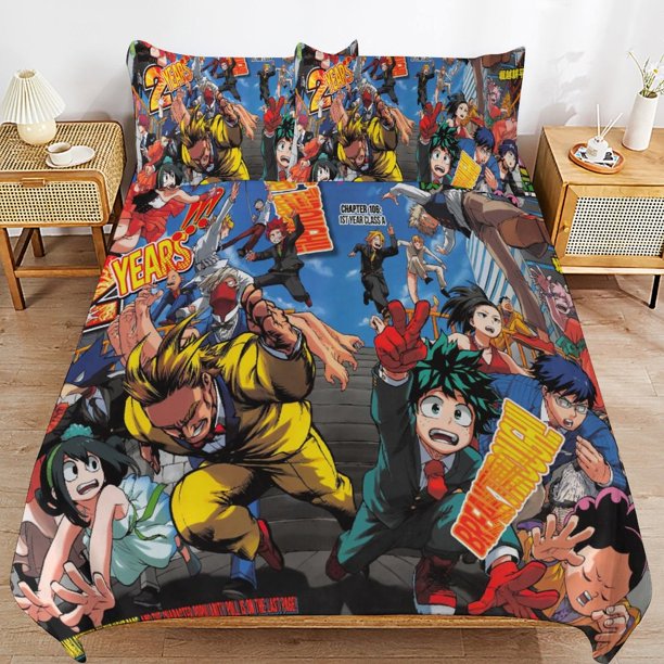 My-Hero-Academia My-Hero-Academia Bedding Set Sheet Set for Kids Adults,All Season Lightweight