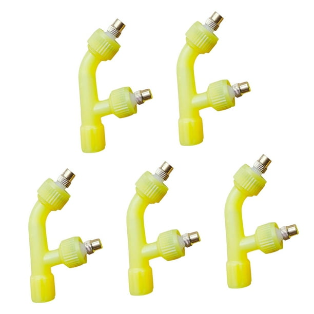 Boquilla ajustable de 5 uds., boquilla de atomización agrícola, accesorios de boquilla de pulverizador de latón multiusos para refrigeración de techo, 2 agujeros