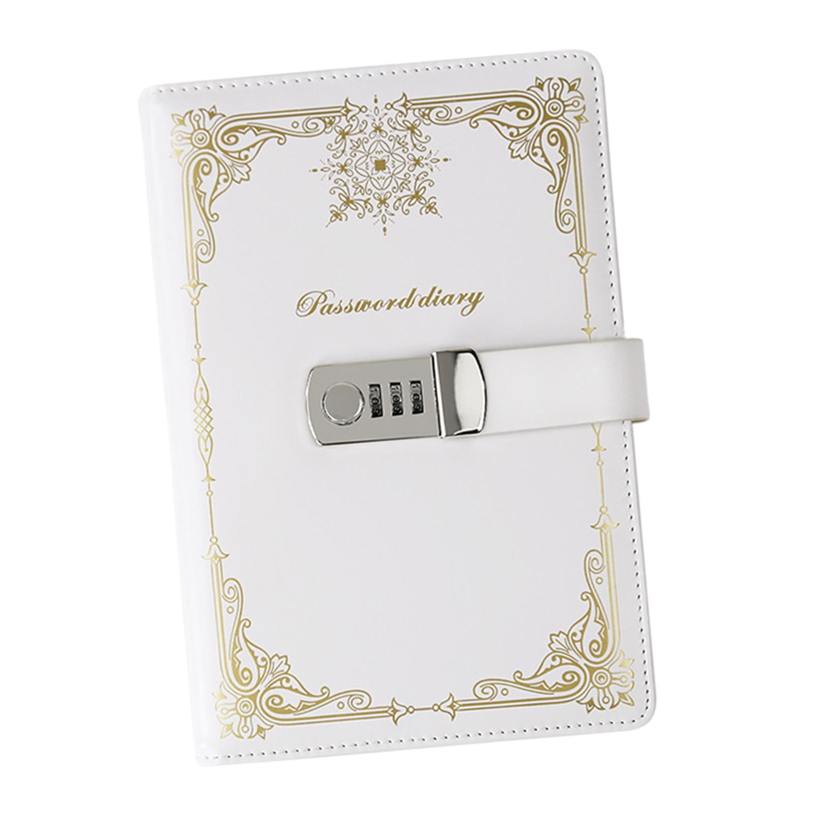 Bothyi - Diario Con Candado Diario Personal Resistente Con Candado Con Contraseña Para Oficina En Casa, Color Blanco