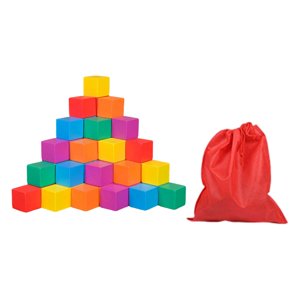 Magideal - Bloques Cubos Madera Coloridos Juego Didáctico Apilables Geométricos Material Resistente Y Seguro Apto Para Niños Pequeños Educación Temprana Proyecto 25 Cm 50 Piezas