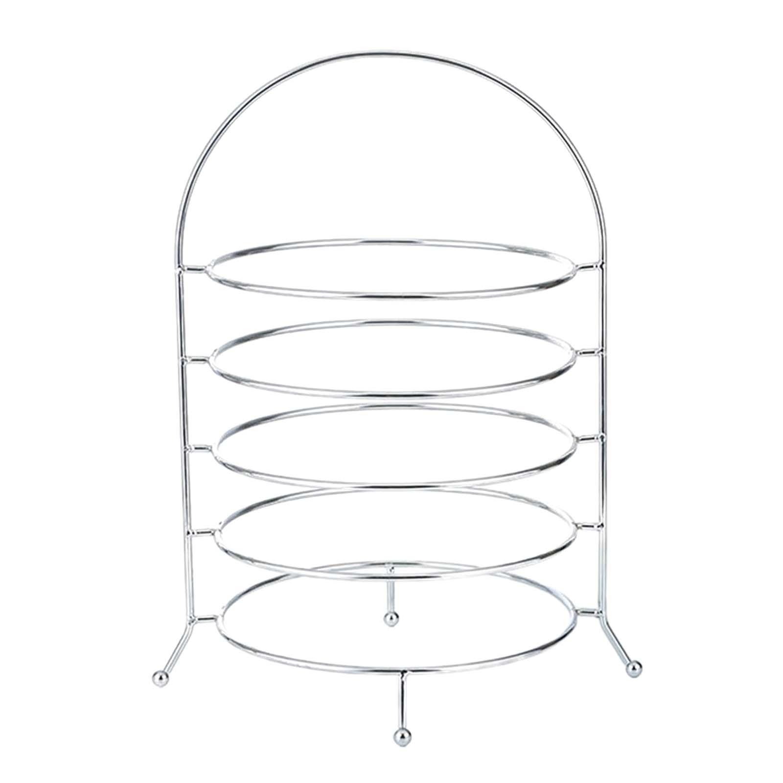 Bothyi - Exhibición De Postres, Exhibición De Dulces De Frutas De Varios Niveles Para Mesa De Aniversario De Cocina, 5 Capas Argent