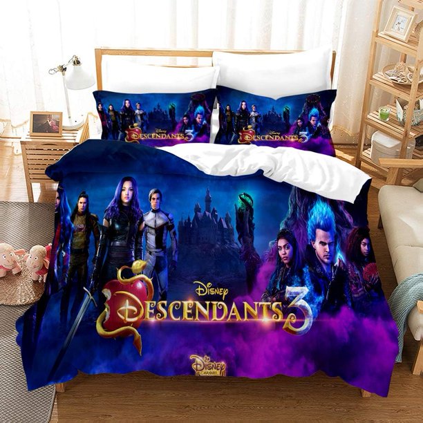 -Descendants 3 Bedding Set for Teenagers and Children, Duvet Cover Set, Soft Comforter, Quilt Cover, Pillowcase Bed Sheets
