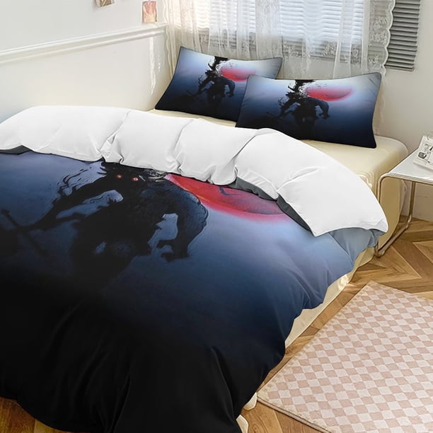 Black Clover Anime Home Bed 3-piece Set Classic Japanese Anime Polyester Wash Student Dormitory Set