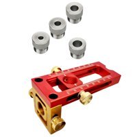 Magideal - 2 En Un Tornillos De Pequeña Sala Localizador De Perforación, Plantilla De Agujero De Bolsillo Ajustable, Localizador De Plantilla De Pasador Cruzado, Bujes De Perfora 4 Bujes De Perforación