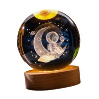 Ioensy - Lámpara De Proyección De Luz Nocturna De Bola Transparente De 6 Cm Con Cable Usb Para Estudio, Astronauta En El Pasillo