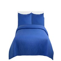 Genérico - Cubrecama Quilt De Verano Con Colores Lisos 2 Plazas Azul Marino