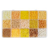Magideal - Suministros De Vidrio Para Manualidades, Pequeñas Cuentas De Colores, Espaciadores Sueltos Para La Fabricación De Joyas , Amarillo