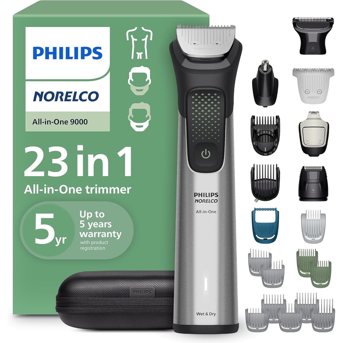 Cortadora Philips Norelco 9000 23en1 Recargable Wetdry