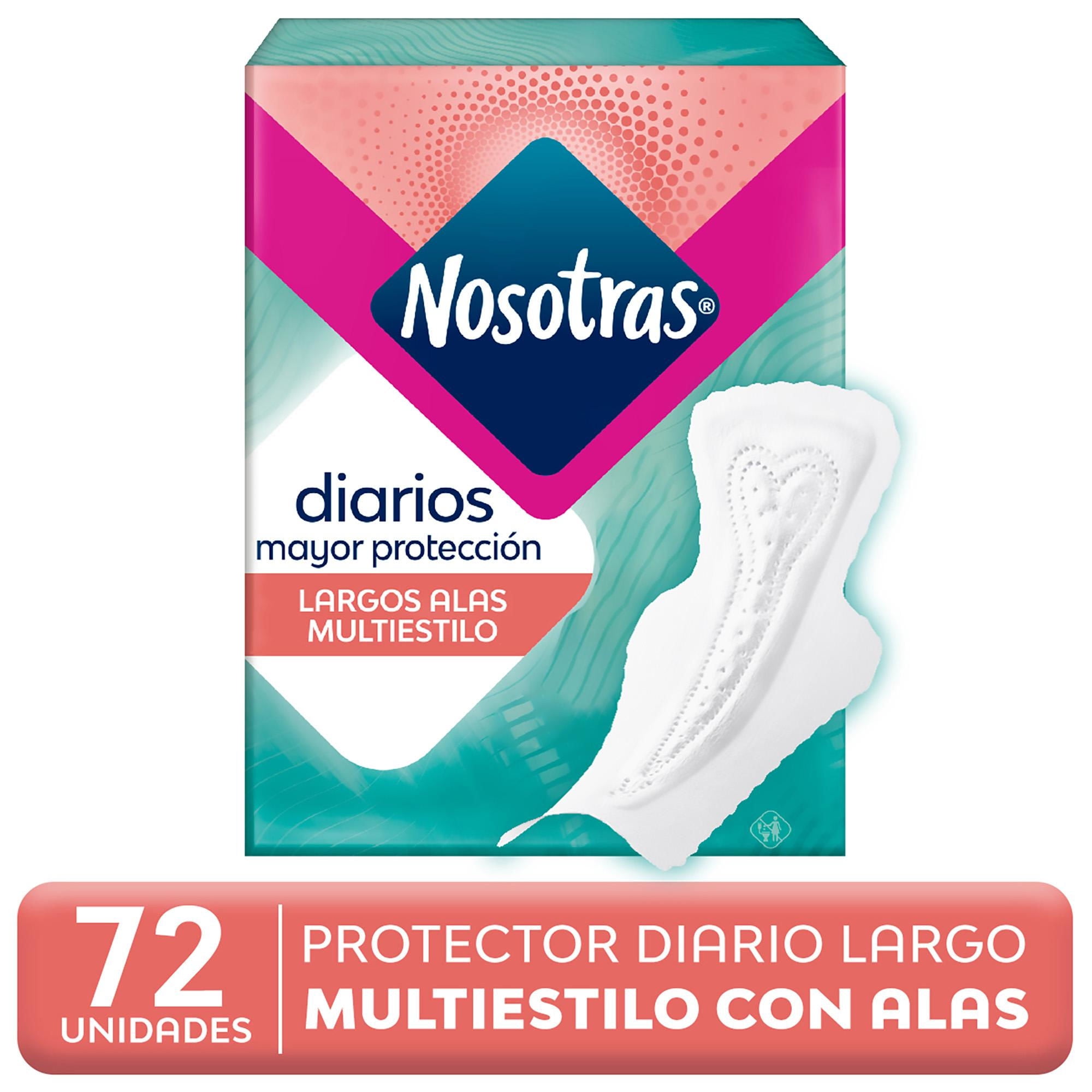 Protectores Diarios Largos Con Alas Multiestilo 72 Un Nosotras