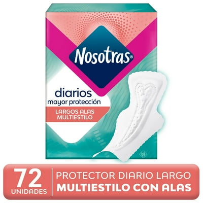 Protectores Diarios Largos Con Alas Multiestilo 72 Un Nosotras
