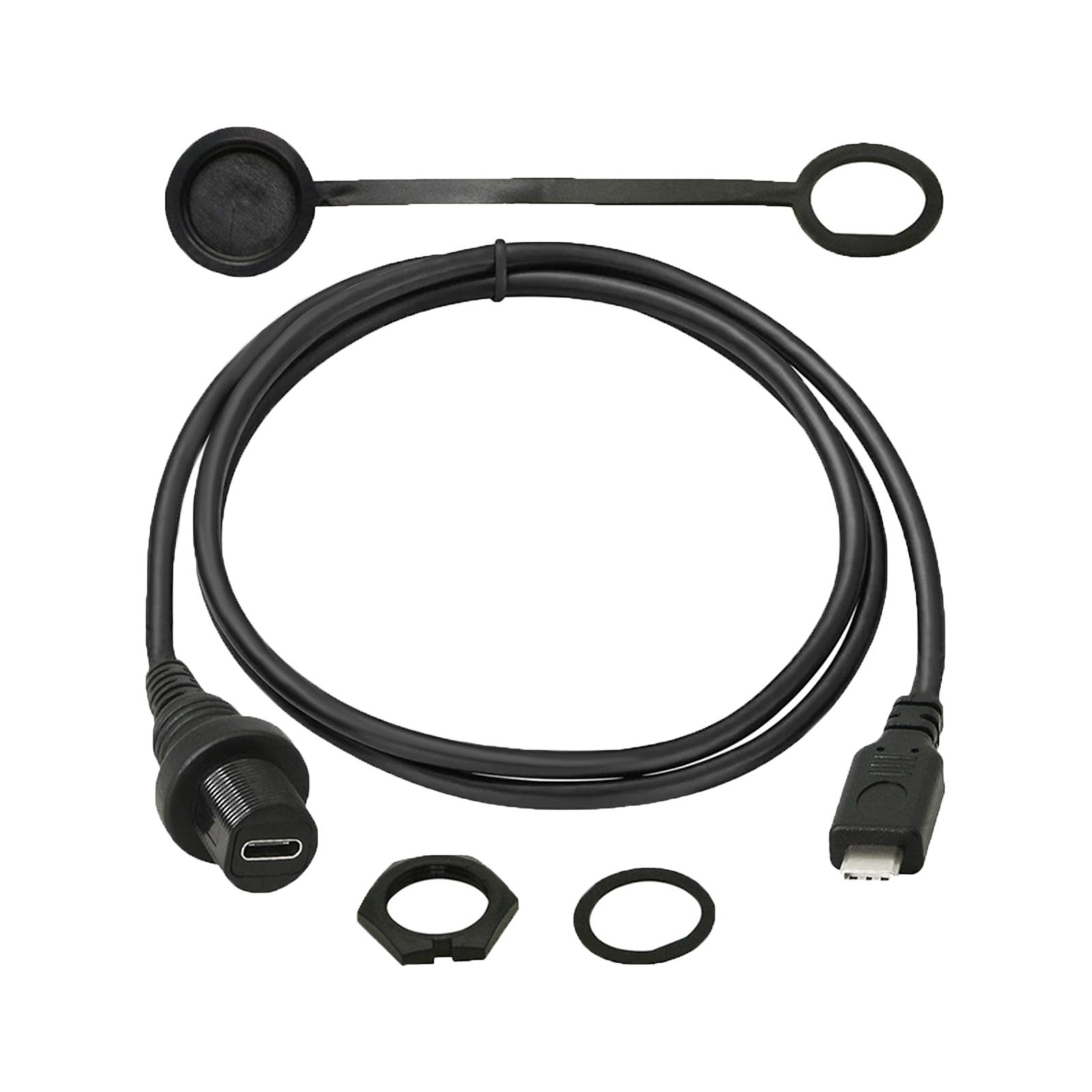 Magideal - Cable De Datos Usb 2.0 Tipo C Negro, Cable De Extensión Usb Plug And Play, Cable De Extensión Usb Para Automóviles, Vehículos, Dispositivos Digitales,