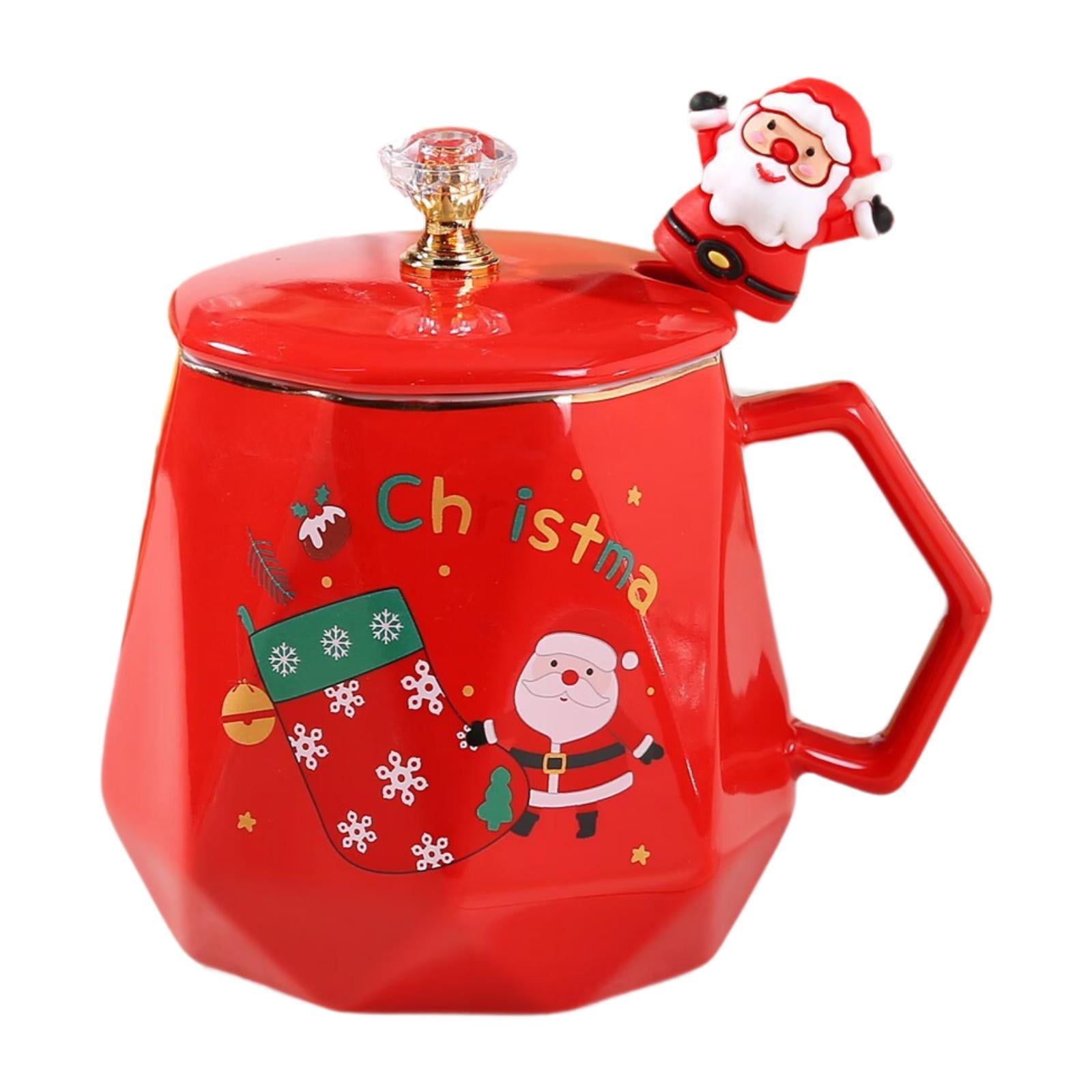 Bothyi - Taza De Café Navideña, Taza Para Beber, Tazas De Agua Reutilizables Para La Cocina Del Restaurante, Color Rojo