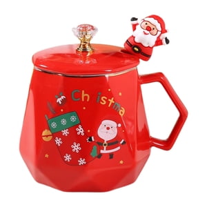 Bothyi - Taza De Café Navideña, Taza Para Beber, Tazas De Agua Reutilizables Para La Cocina Del Restaurante, Color Rojo