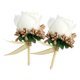 thumbnail image 2 of 2x Pin De Broche De Flor Rosa De Estimulación Pin De Ramillete De Boda Blanco Y Dorado, 2 of 5