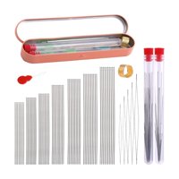 Magideal - Juego De Agujas Para Abalorios Para Fabricación De Joyas, Enhebrador, Práctico Cordón Para Abalorios Con Aguja, Agujas Para Bordar Botellas, Manualida
