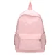 thumbnail image 1 of Preppy Solid Color Shoulder Bag Nylon School Knapsack Korean Teenager White Sports Travel Backpack for Women, 1 of 3
