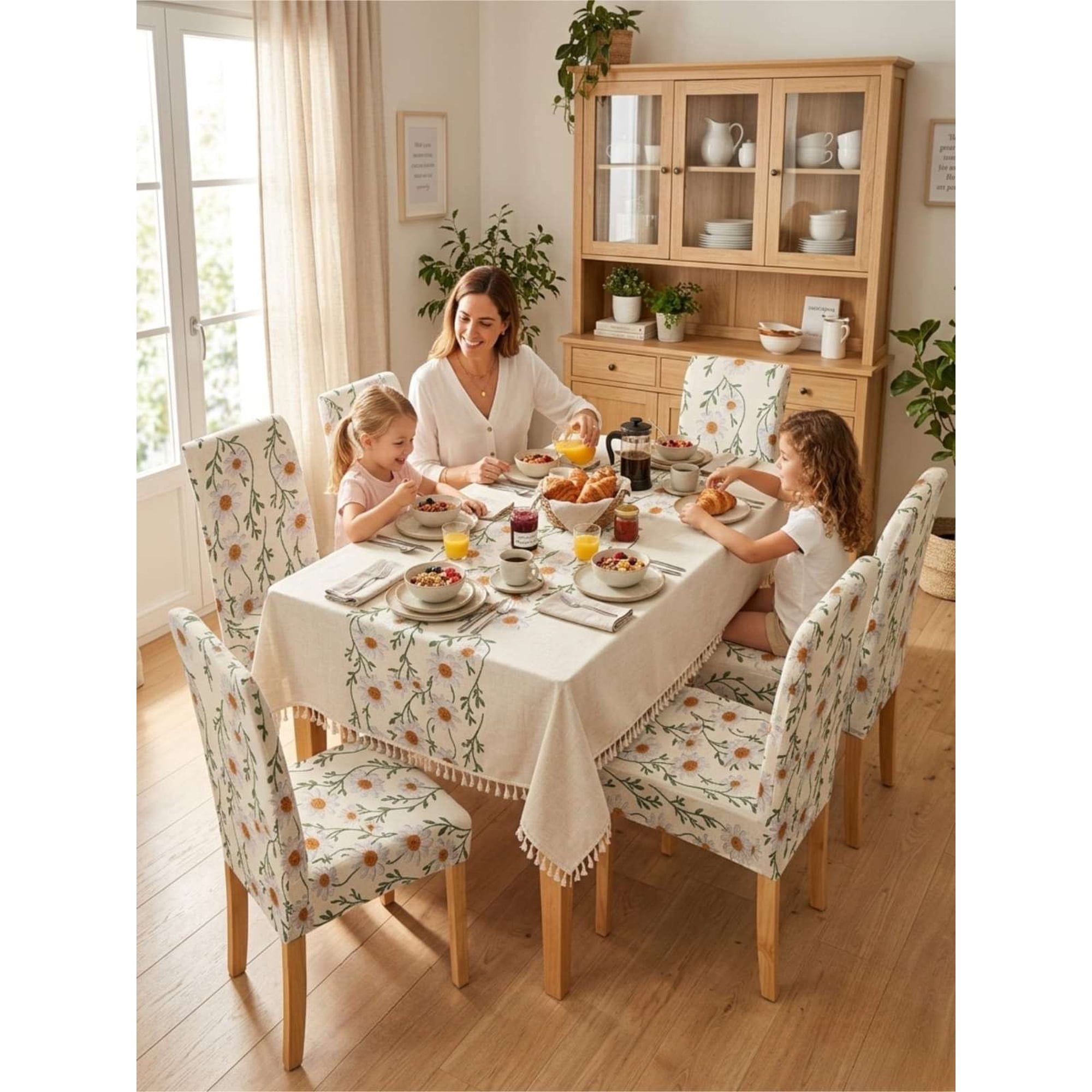 Todo Para El Hogar - Set De Mantel Antimanchas + 6 Fundas Sillas Elásticas