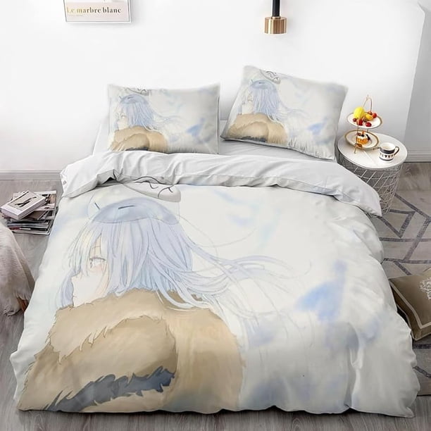 Reincarnated- Slime -Anime- Duvet Cover Set - 3D Digital -Print -Ultra-Soft Microfiber 3 Piece- Bedding Set with Zipper -Closure- Includes- 1 Comforter Cover and 2 Pillowcases (Twin (68x86""