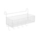 thumbnail image 2 of Organizador de cestas de almacenamiento colgante para mesita de noche, fácil instalación, 36,6 x 14,9 x 14,9 cm, estante de metal junto a la cama y li Blanco con ganchos, 2 of 5