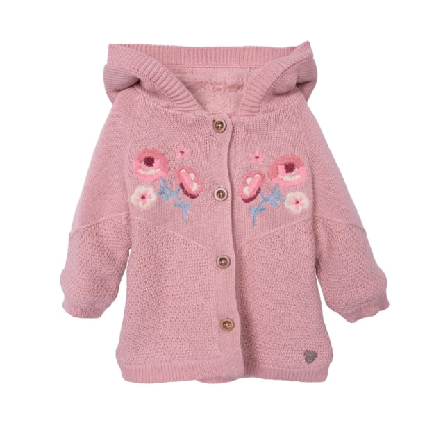 Chaleco Bebé Niña Forrado Coral Fleece con Gorro Rosado