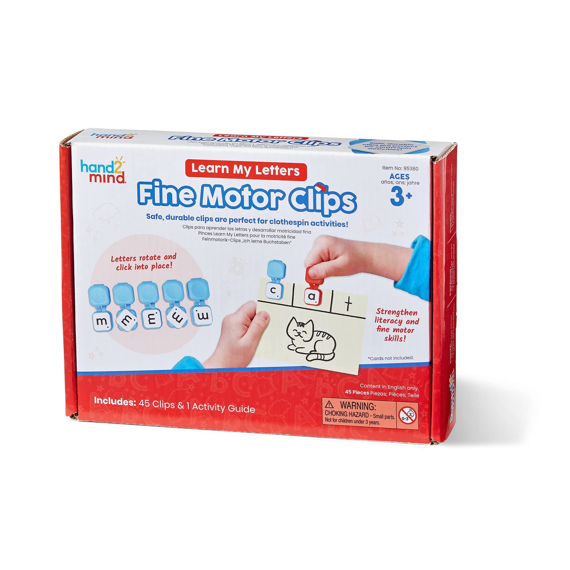 Fine Motor Clips Hand2mind Learn My Letters Para Niños En Edad Preescolar