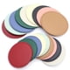 thumbnail image 2 of XmhyTop Juego de 4 Posavasos Redondos de Piel Suave con Costura Decorativa, Ideal para Tazas, Mesas de Madera y Decoración Hogar, 4 Pulgadas, Azul, 2 of 5