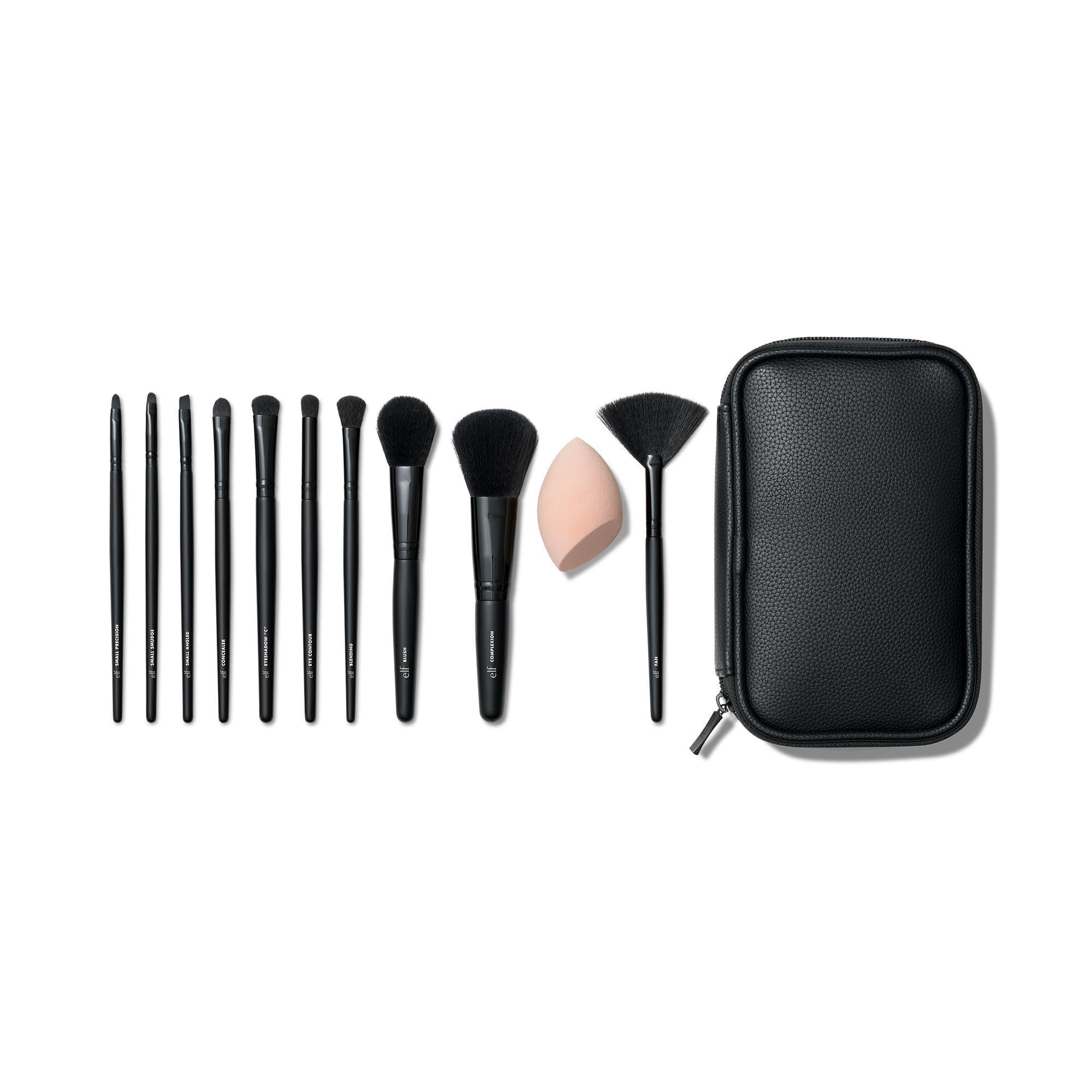 Set De Brochas De Maquillaje E.l.f., Para Todo El Rostro Y Los Ojos, 11 Pinceles Veganos
