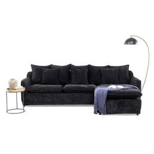 Vys Spa - Seccional Siena Black Seccional Siena Black Con Chaise Reversible Y Funda Desmontable