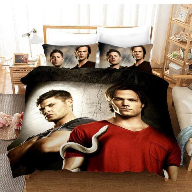 Supernatural-Cosplay-Costume Quilt Duvet Cover Set Kids Bedding Children3-Piece Bedding Set