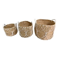 Genérico - Set 3 Canastos Almacenamiento Natural Decorativos Hogar Jhn