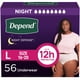 thumbnail image 1 of Ropa interior para incontinencia Depend Night Defense para mujer, talla grande, 56 unidades, 1 of 7