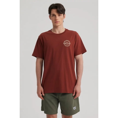 Fashionspark - Polera Hombre Doble Print Ocre