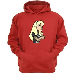 Genérico - Polerón Canguro Alicia Rock & Roll Rojo Talla L Unisex