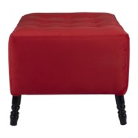 Máxima Design - Pouf Alejandro Diseño Rojo Felpa 54X54X44 Cm