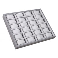 Magideal - Bandeja De Joyería Para Reloj, , Brazalete, Caja De Almacenamiento De Exhibición De Reloj, Cuero Pu De Madera Para Hombres Y Mujeres, Organizad 24 Ranuras