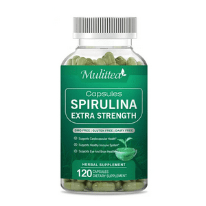 Mulittea Nutrition - Spirulina 100% Organica Super Alimento Verde 2000Mg 120 Caps